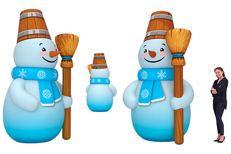 Снеговик с метлой