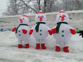 Надувной пневмокостюм Снеговик Надувной пневмокостюм Снеговик